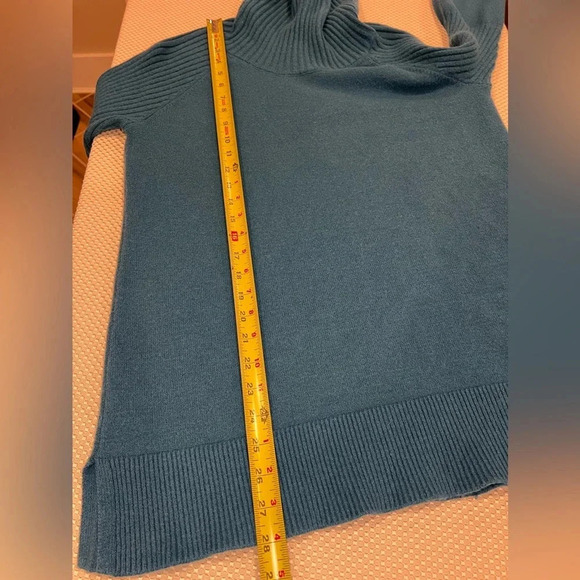 ✨Time and Tru Women's Cowl Neck Tunic Sweater LG 12/14 Teal knit - Picture 9 of 11